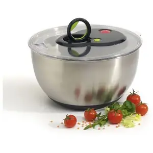 Essoreuse à salade - EMSA - D: 26,5cm - 4,5 L - Inox - Base antidérapante pas cher