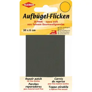 Kleiber 30 x 6 cm Ruban Coton thermocollant réparation très Fin et Souple, Vert/Marron