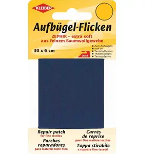 KLEIBER Patch thermocollant Zephir, 300 x 60 mm, bleu foncé