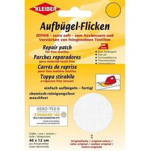 Kleiber Patch thermocollant Zephir, 400 x 120 mm, blanc
