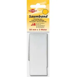kleiber     kleiber ourlet thermocollant, 38 mm x 3 m, blanc noir      noir Noir