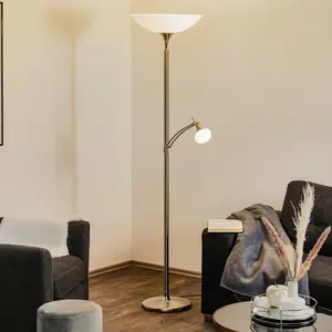 BANKAMP Opera lampadaire à éclairage indirect nickel pas cher