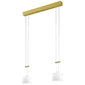 BANKAMP Grazia suspension ZigBee 2 lampes laiton
