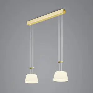 BANKAMP Conus suspension LED, 2 lampes, laiton