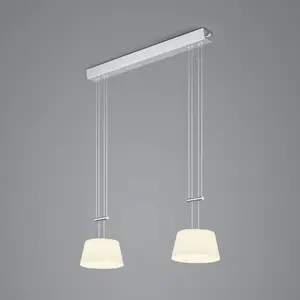BANKAMP Conus Suspension LED, à 2 lampes, nickel