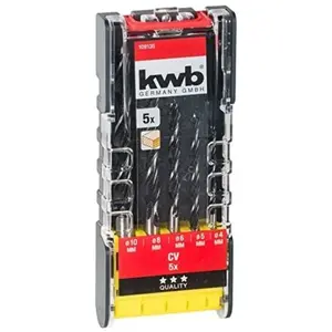 kwb PowerBox Jeu de mèches à bois - Jeu de mèches, 5 pièces, acier CV