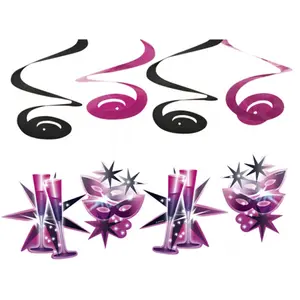 Amscan RueDeLaFete Décoration Spirale Bonne Année x4 pas cher