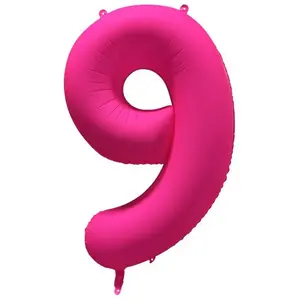 RueDeLaFete Ballon Neon Rose : Chiffre 9 pas cher