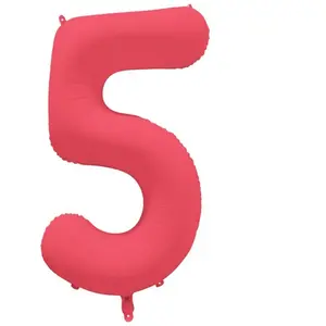 RueDeLaFete Ballon Neon Rouge : Chiffre 5 pas cher