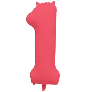 RueDeLaFete Ballon Neon Rouge : Chiffre 1 pas cher
