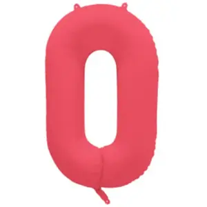 RueDeLaFete Ballon Neon Rouge : Chiffre 0 pas cher