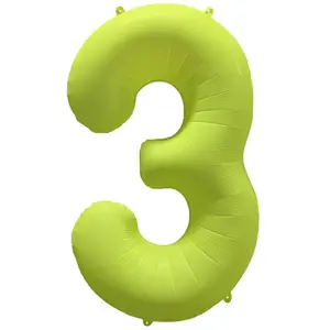 RueDeLaFete Ballon Neon Jaune : Chiffre 3 pas cher