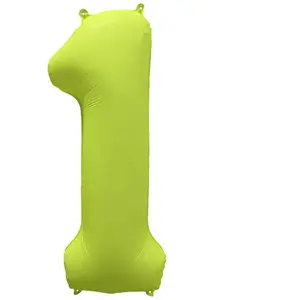 RueDeLaFete Ballon Neon Jaune : Chiffre 1 pas cher