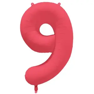 RueDeLaFete Ballon Neon Rouge : Chiffre 9 pas cher