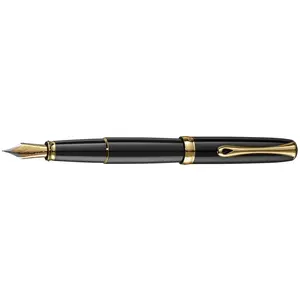 DIPLOMAT - Stylo Plume Acier Excellence A2 - Noir Laqué Doré - Taille Medium - Résistant & Classe - Allure Moderne - Savoir Faire Traditionnel - Garantie 5 Ans - D40203025 pas cher