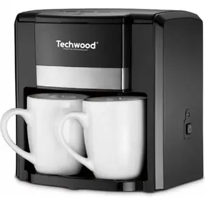 N/C Cafetière électrique 2 Tasses Duo Filtre permanent lavable 500W noir Arrêt automatique pas cher