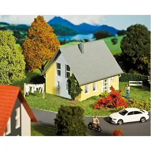 Faller 130317 Single-Family House HO Scale Building Kit, Yellow