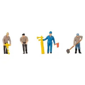 Comparateur de prix : SET de figurines H0 avec mini-effet sonore pour les ouvriers de voie e...