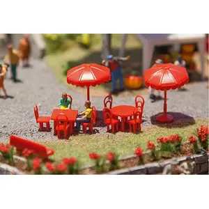 Faller Modélisme HO : Accessoires de décor : Parasols, tables, bancs pas cher