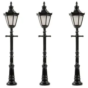 Faller Accessoires pour Modélisme HO : 3 Réverbères de parc LED, lanternes hexagonales pas cher