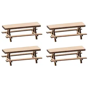 Faller- 4 bancs de Pique-Nique, FA180304, Multicolore pas cher