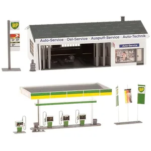 Modélisme HO : Station-service avec bâtiment de service Faller-130345