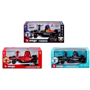 Bburago Coffret F1 Véhicule et figurine pilote avec casque Modèle aléatoire pas cher