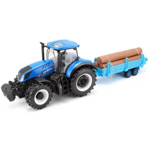 Tracteur Remorque à Bois Bburago Collection Ferme 1:32 pas cher