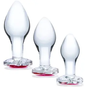 Kit 3 Bijoux Intimes Heart Jewel Glass TrainingVendu parrue-des-plaisirs
