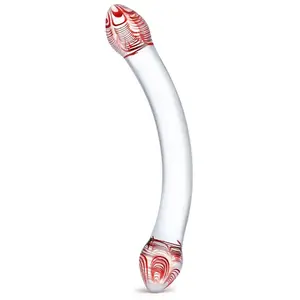 Glas Dildo en Verre Red Head Double pas cher