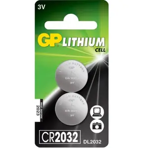 Gp Batteries - Pile bouton cr 2032 lithium gp 3 v 2 pc(s) Y860962 pas cher
