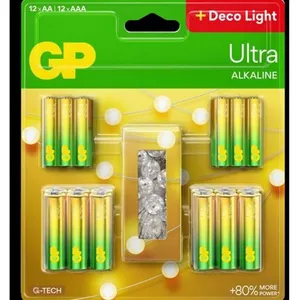 Pile GP x12 AA + x12 AAA + guirlande LED pas cher