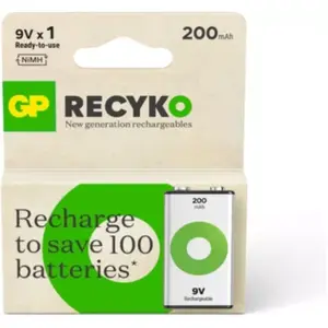 Pile rechargeable GP 9V ReCyckO 1 pile 200mAh TU pas cher