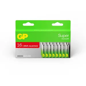 Pile GP Batteries Alcaline Super type AAA (LR03) 1 5Vv (x16)