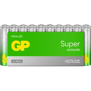 Piles super alcalines GP AAA LR03, paquet de 20