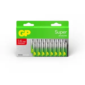 Gp - Piles Alcalines Battery Super 1,5 V Aa / 15 A / Lr6 (lot De 16)
