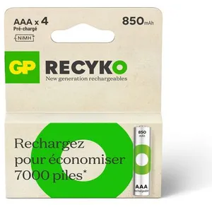 Pile rechargeable GP AAA ReCyckO lot de 4 850mAh TU pas cher