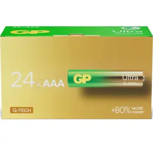 Piles alcalines GP Ultra AAA LR03, paquet de 24