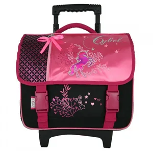 Comparateur de prix : Bagtrotter Cartable à Roulettes Cybel Cheval Licorne 38cm Rose