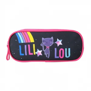 NO NAME Bagtrotter Trousse Scolaire 2 Compartiments Lili Lou Bleu Marine pas cher