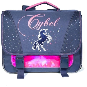 Comparateur de prix : Bagtrotter Cartable 38 cm Cybel Cheval/Licorne Marine et Rose