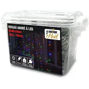 Rideau lumineux électrique à led - 200 x 150 - Multicolore pas cher