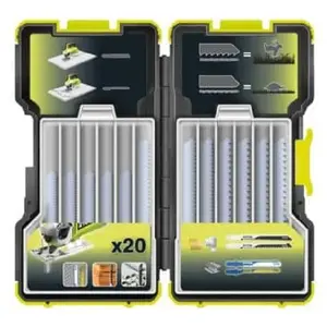 Comparateur de prix : Coffret de 20 lames scie sauteuse RYOBI OnePlus panachées bois et méta...