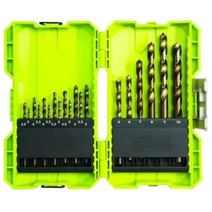Comparateur de prix : Ryobi - Coffret empilable 19 forets HSS métal 2 à 10 mm - RAK19HSS2