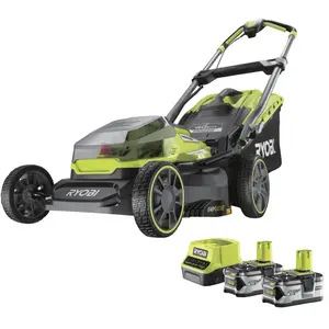 Tondeuse RYOBI 18V LithiumPlus Brushless - coupe 40cm - 2 batteries 4,... pas cher