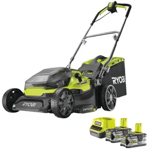 Tondeuse sur batterie RYOBI RY18LMH37A-250 Hybride 36V 2x5ah, l.37 cm TU pas cher