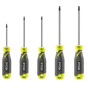 Comparateur de prix : Jeu de 5 tournevis magnétiques Torx RYOBI - RHSDST5
