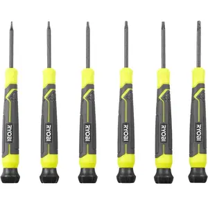 Ryobi Set de 6 tournevis de précision Torx magnétiques RHSDSPCT6