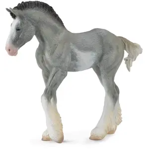 Collecta chevaux : Poulain Clydesdale 11 cm gris pas cher