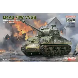 Maquette M4A3 76W VVSS Sherman Late Upgrade Version Full Interior  1/3...